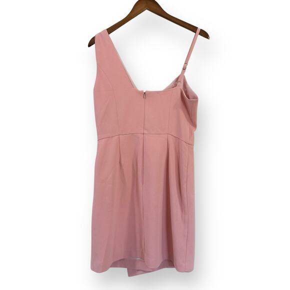 NEW Revolve NBD Adios Asymmetrical Mini Dress Size M Blush Pink Crepe Party - Picture 7 of 14
